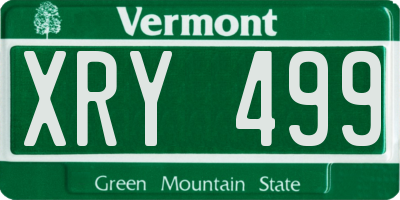 VT license plate XRY499
