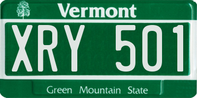 VT license plate XRY501