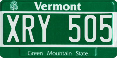 VT license plate XRY505