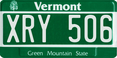 VT license plate XRY506