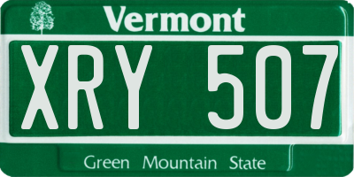 VT license plate XRY507