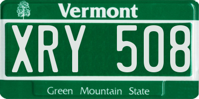 VT license plate XRY508