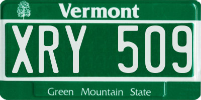 VT license plate XRY509