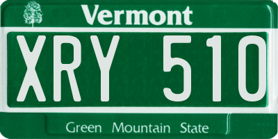 VT license plate XRY510
