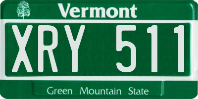 VT license plate XRY511