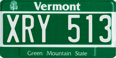 VT license plate XRY513