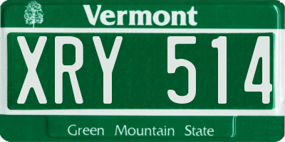 VT license plate XRY514