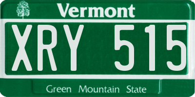 VT license plate XRY515