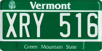 VT license plate XRY516