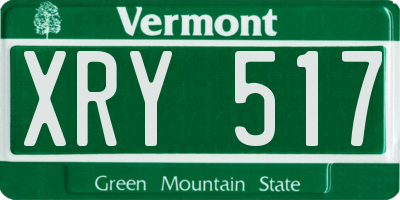 VT license plate XRY517