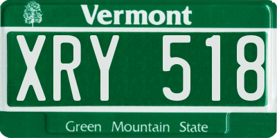 VT license plate XRY518
