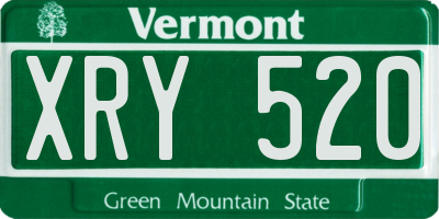 VT license plate XRY520