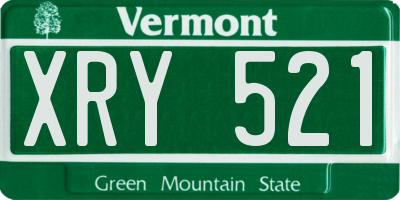 VT license plate XRY521
