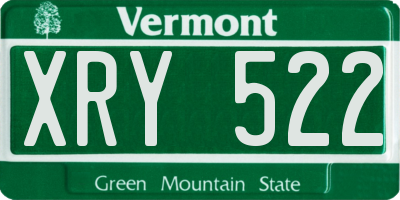 VT license plate XRY522