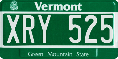 VT license plate XRY525