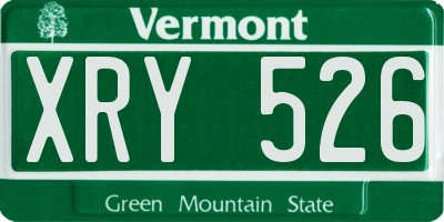 VT license plate XRY526