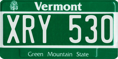 VT license plate XRY530