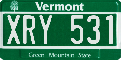 VT license plate XRY531