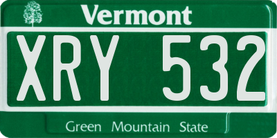 VT license plate XRY532