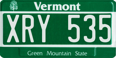 VT license plate XRY535