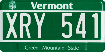 VT license plate XRY541