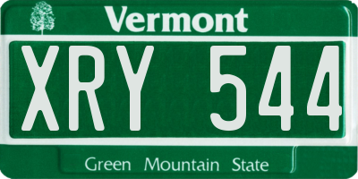 VT license plate XRY544