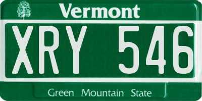 VT license plate XRY546