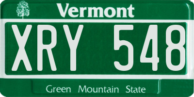 VT license plate XRY548