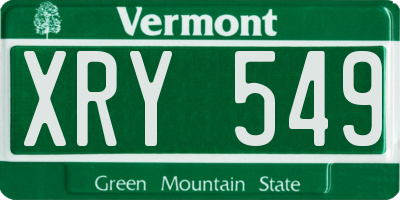 VT license plate XRY549