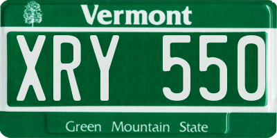 VT license plate XRY550