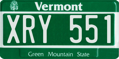 VT license plate XRY551