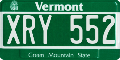 VT license plate XRY552