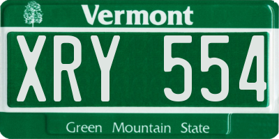 VT license plate XRY554