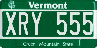 VT license plate XRY555