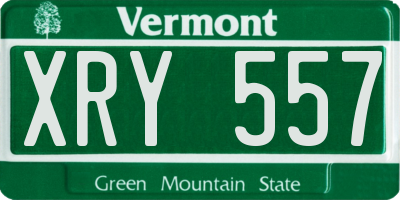 VT license plate XRY557