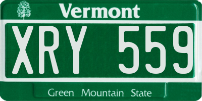VT license plate XRY559