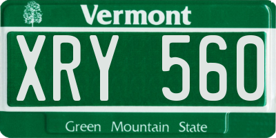 VT license plate XRY560