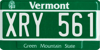 VT license plate XRY561