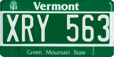 VT license plate XRY563