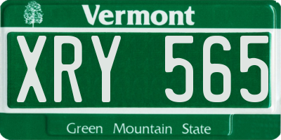 VT license plate XRY565