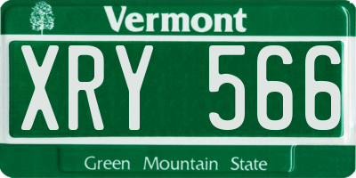 VT license plate XRY566