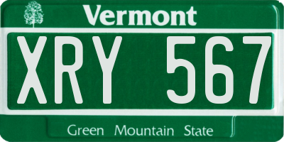 VT license plate XRY567