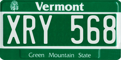 VT license plate XRY568