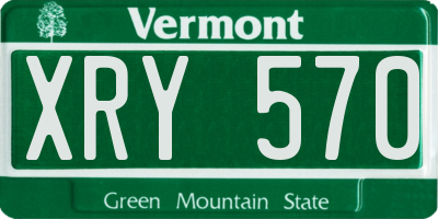 VT license plate XRY570