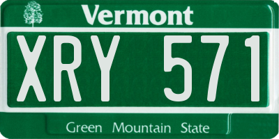 VT license plate XRY571