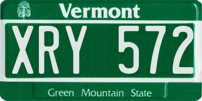 VT license plate XRY572