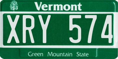 VT license plate XRY574