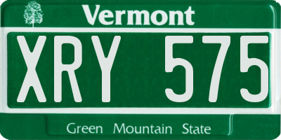 VT license plate XRY575