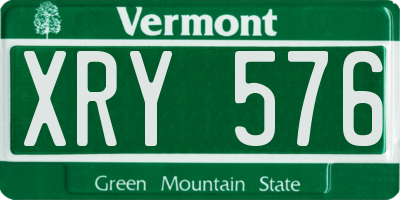 VT license plate XRY576