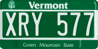 VT license plate XRY577